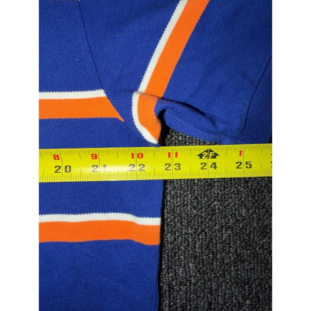 Vintage Kanye Y2K Polo Ralph Lauren Striped Polo Mens L Orange Blue USA Gators